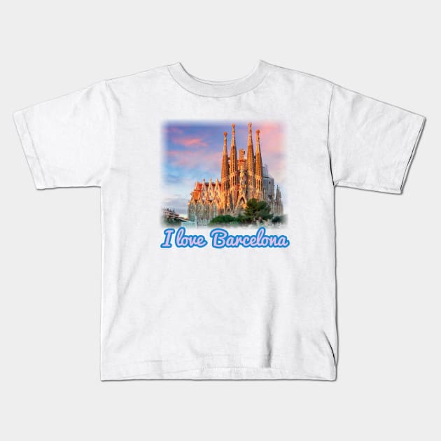 I love Barcelona, Barcelona Kids T-Shirt by zzzozzo